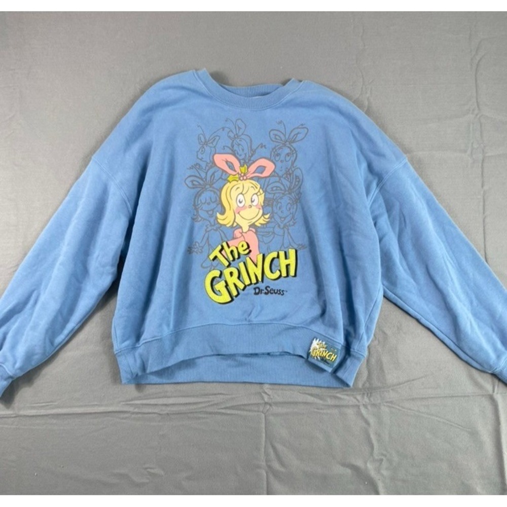 The Grinch Sweatshirt Sweater Women Sz XL Blue Cindy Lou Who Christmas